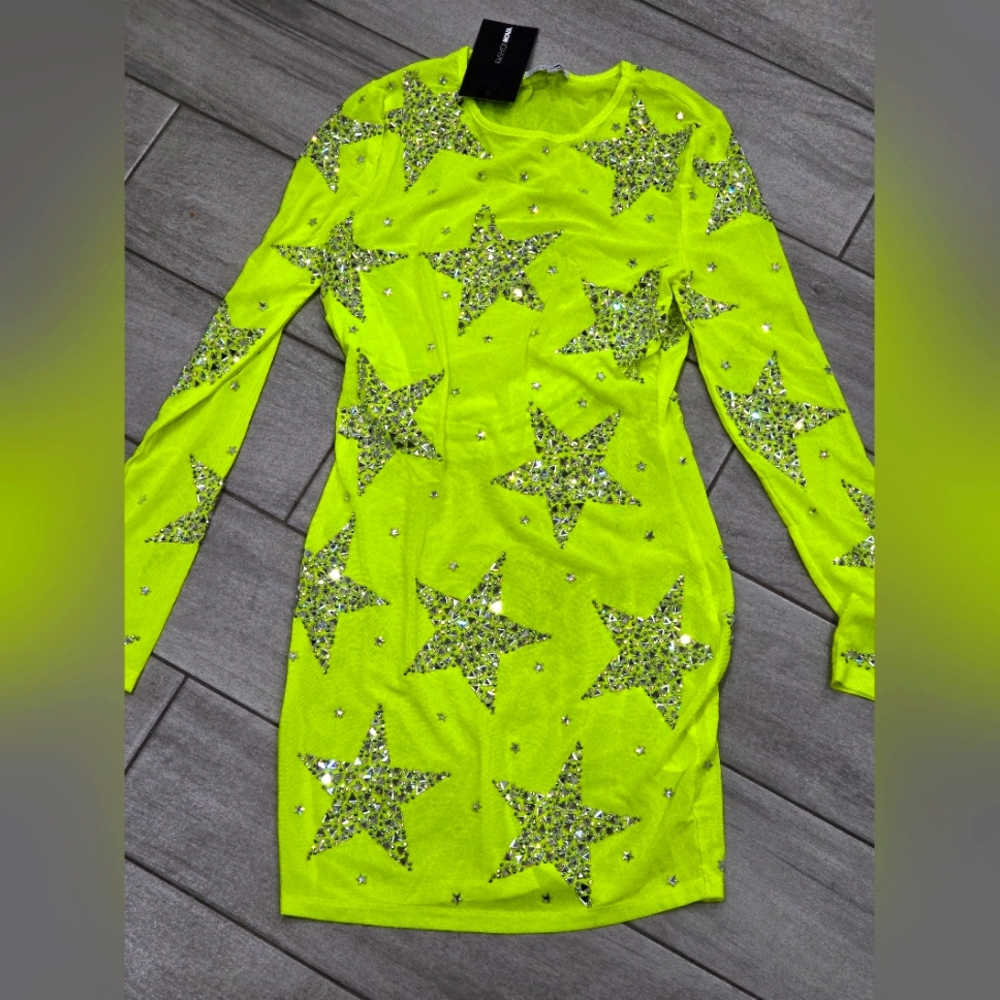 FN neon with stones dress